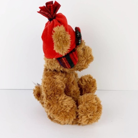 Aurora Christmas Brown Teddy Bear Stuffed Plush Toy - Picture 4 of 8